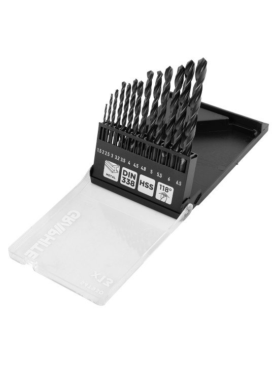 „HSS Metalo grąžtas“, 1,5–6,5 mm, nustatytas 13 kompiuterių