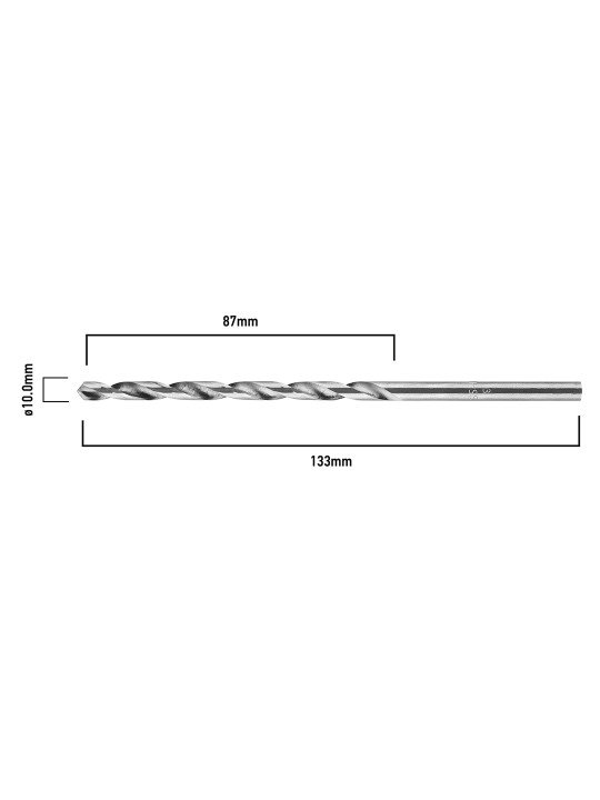 HSS metalinis grąžtas, DIN 338, 10 mm