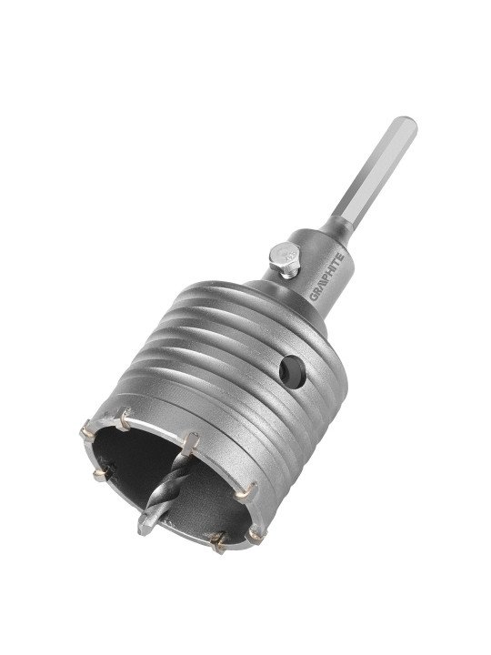 Skylių gręžimo krūna 65 mm su HEX adapteriu ir kontroliniu grąžtu