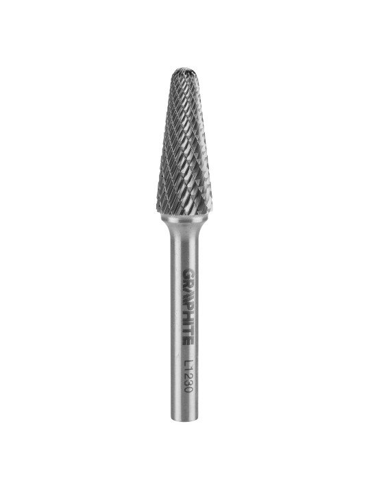 Metalo freza HM, type L (conical), 12 x 30 mm, shank 6 x 45 mm