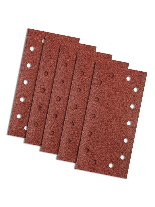 Velcro švitrinis popierius 115 x 230 mm, K80, 5 vnt., su skylutėmis