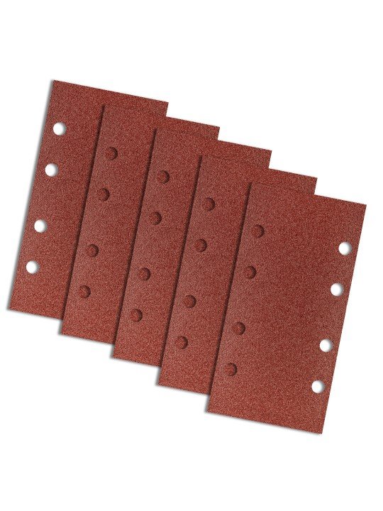Velcro švitrinis popierius 93 x 185 mm, K80, 5 vnt., su skylutėmis