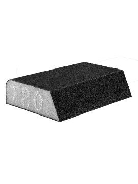 Šlifavimo kempinėlė 98 x 25 x 68 mm, K180 - BUSŠlifavimo kempinėlė 98 x 25 x 68 mm, K180 - Abrasive sponge 125 x 25 x 90 mm, K120, angle, alumina grain, open coating.Šlifavimo kempinėlė 98 x 25 x 68 mm, K180 - Angle sanding sponge GRAPHITE with dimensions