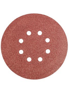 Velcro švitrinis popierius 150 mm, K60, 5 vnt., 8 skylučių (55H946) - Velcro sand paper GRAPHITE with diameter 150 mm, dedicated to grinding wood, wood-based materials, metals and plastics.