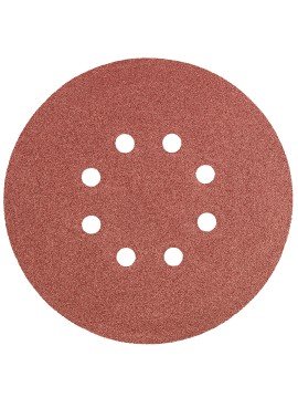 Velcro švitrinis popierius 150 mm, K100, 5 vnt., 8 skylučių (55H948) - Velcro sand paper GRAPHITE with diameter 150 mm, dedicated to grinding wood, wood-based materials, metals and plastics.