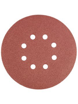 Velcro švitrinis popierius 150 mm, K120, 5 vnt., 8 skylučių (55H949) - Velcro sand paper GRAPHITE with diameter 150 mm, dedicated to grinding wood, wood-based materials, metals and plastics.