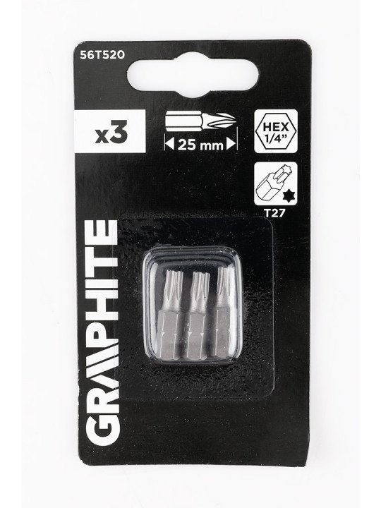 „Torx“ bitai T27 x 25 mm, 3 vnt