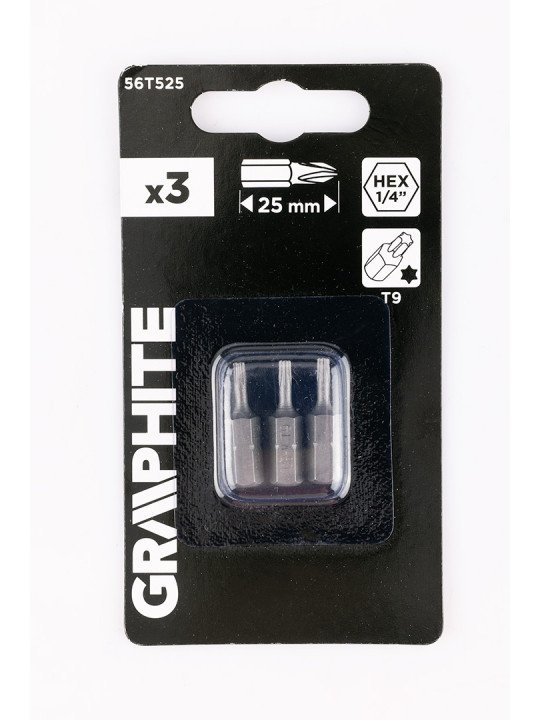 „Torx“ bitai T9 x 25 mm, 3 vnt
