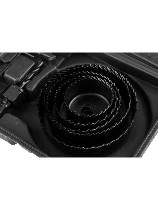 Medinių skylių pjaustyklės su adapteriu 51–102 mm, 8 dalių rinkinys