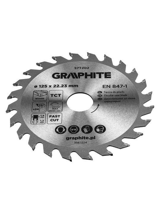 Medžio pjovimo diskas su HM antgaliais 125 x 22,23 mm, 24 dantys