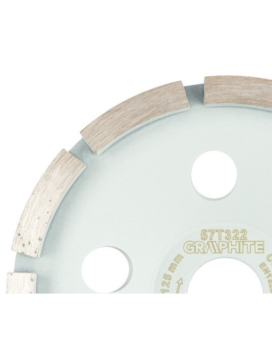Deimantinis šlifavimo diskas, 1 segmentas, 125 x 22,2 mm, sausam pjovimui