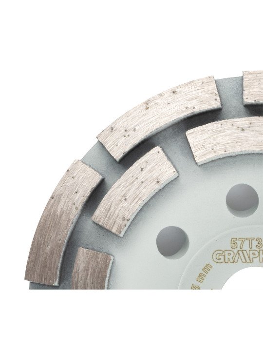 Deimantinis šlifavimo diskas, 2 segmentai, 125 x 22,2 mm, sausa