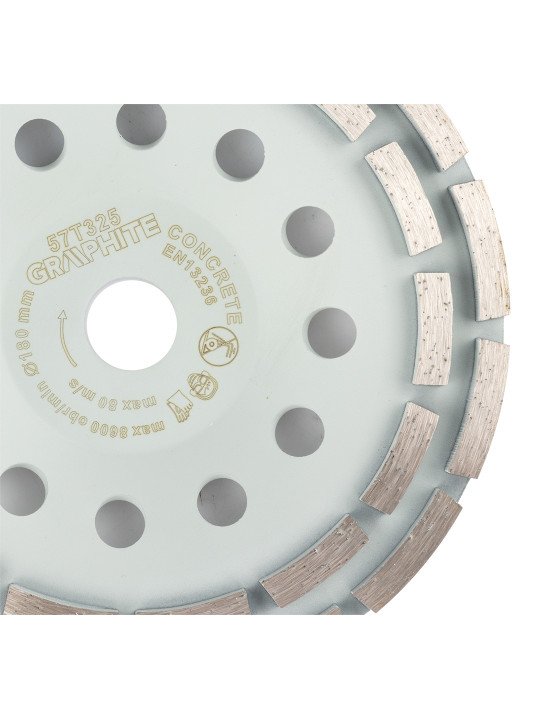 Deimantinis šlifavimo diskas, 2 segmentai, 180 x 22,2 mm, sausa