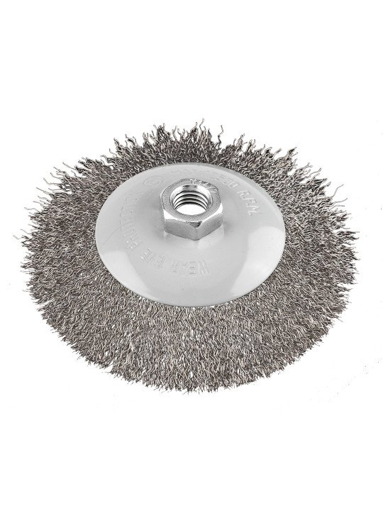 Vielinis diskinis šepetys 125 mm, suvirškintos vielos, plieno, M14