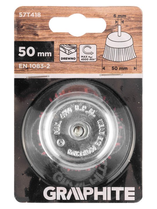 50 mm nailono užpakalio šepetėlis, su 6 mm