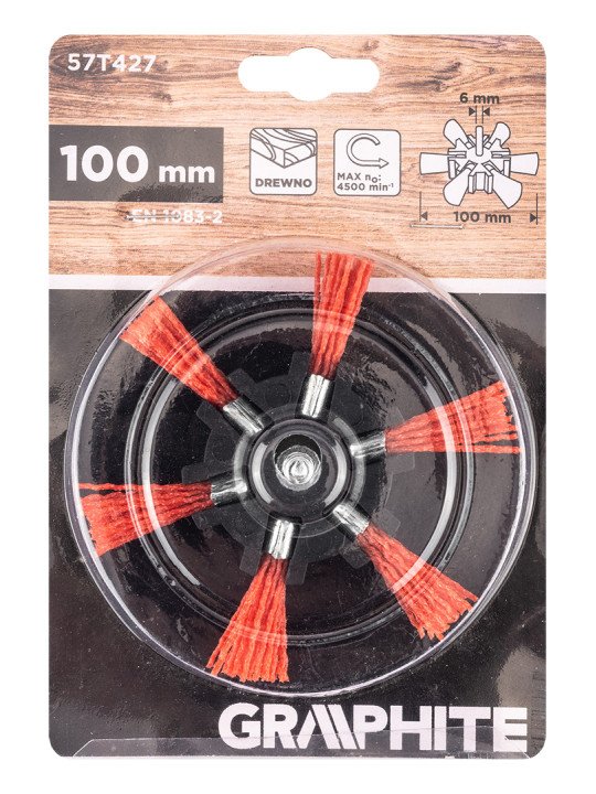 nailono šepetys, 100 mm, su 6 mm