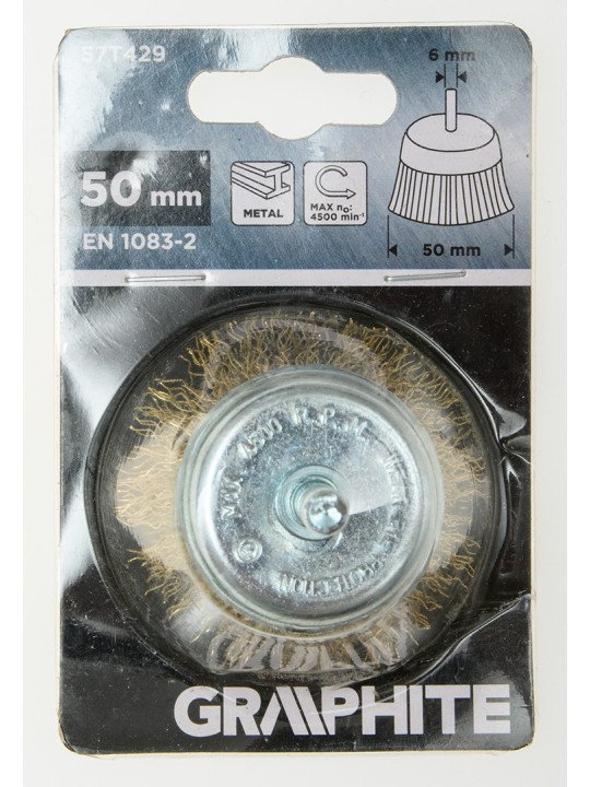 Vielinis šepetys kuginis 50 mm, suvirškintos vielos, žalvario dengtas