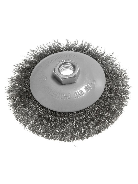 Vielinis ratų šepetėlis 115 mm, suvirškintos vielos, plieno, M14