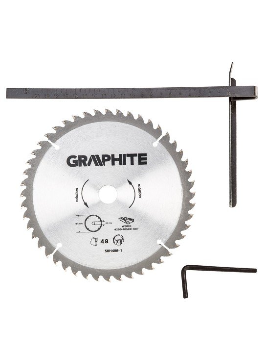 Diskinis pjūklas GRAPHITE 1200 W, diskas 185mm