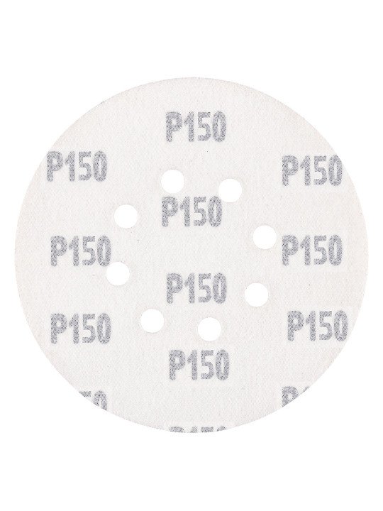 „Velcro“ šlifavimo diskai 150 mm, su 8 skylėmis nuo P60 iki P160 po 5vnt