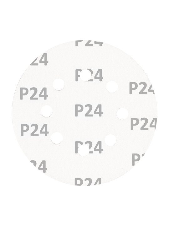 „Velcro“ šlifavimo diskai 125 mm, su 8 skylėmis nuo P24 iki P240 po 5vnt