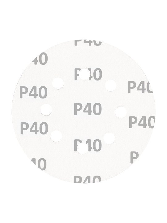 „Velcro“ šlifavimo diskai 125 mm, P40, 5 vnt, su 8 skylėmis