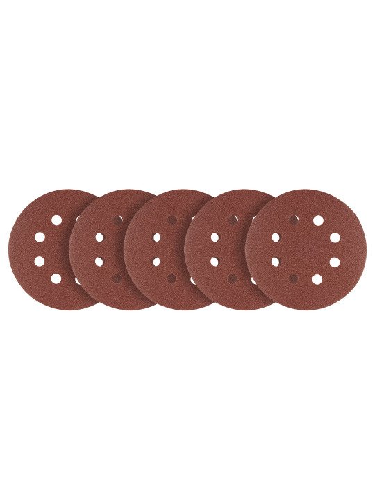 „Velcro“ šlifavimo diskai 125 mm, P120, 5 vnt, su 8 skylėmis