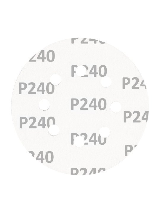 „Velcro“ šlifavimo diskai 125 mm, p240, 5 vnt, su 8 skylėmis