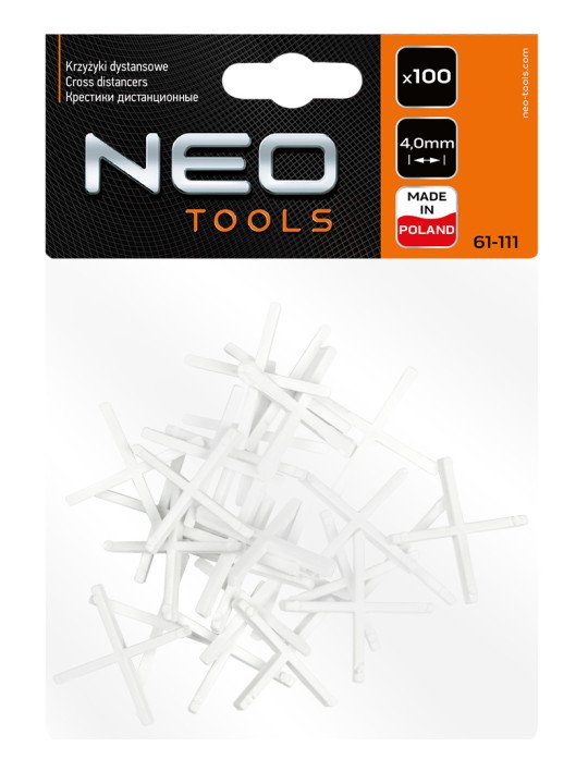 Kryžiukai plytelėms NEO - 4mm, 100pcs