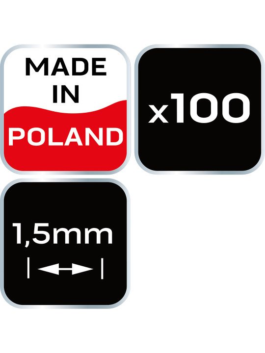 Kryžiukai plytelėms NEO  su žiedu - 1,5mm, 100pcs
