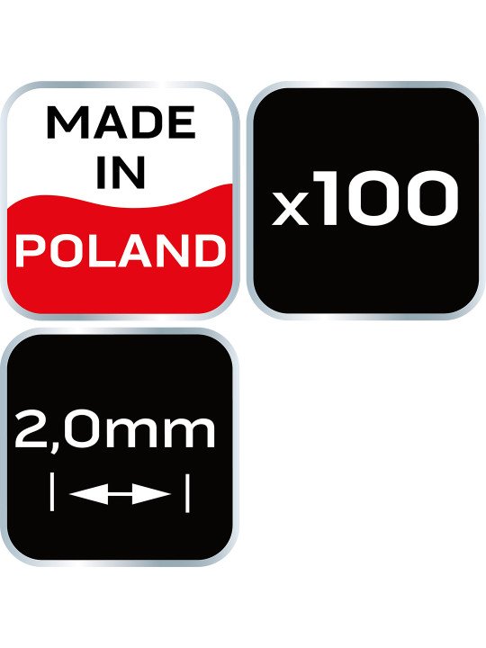 Kryžiukai plytelėms NEO  su žiedu - 2mm, 100pcs