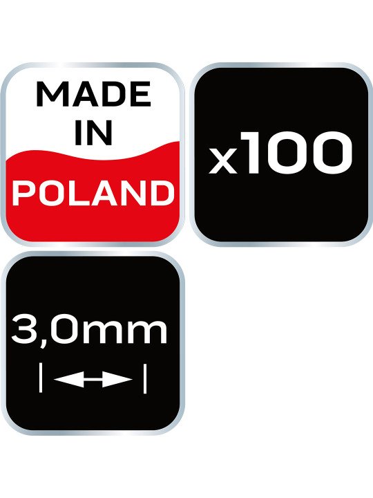 Kryžiukai plytelėms NEO  su žiedu - 3mm, 100pcs