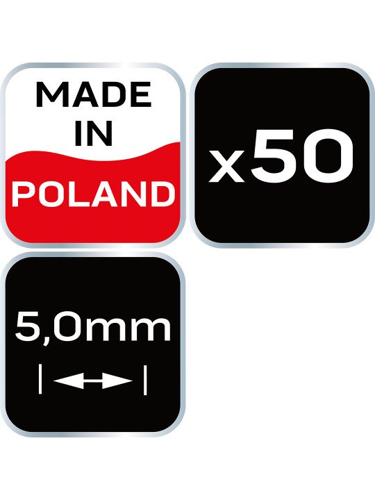 Kryžiukai plytelėms T 5,0 mm, 50pcs