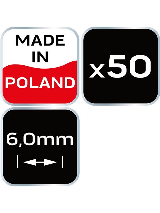 Kryžiukai plytelėms T 6,0 mm, 50pcs