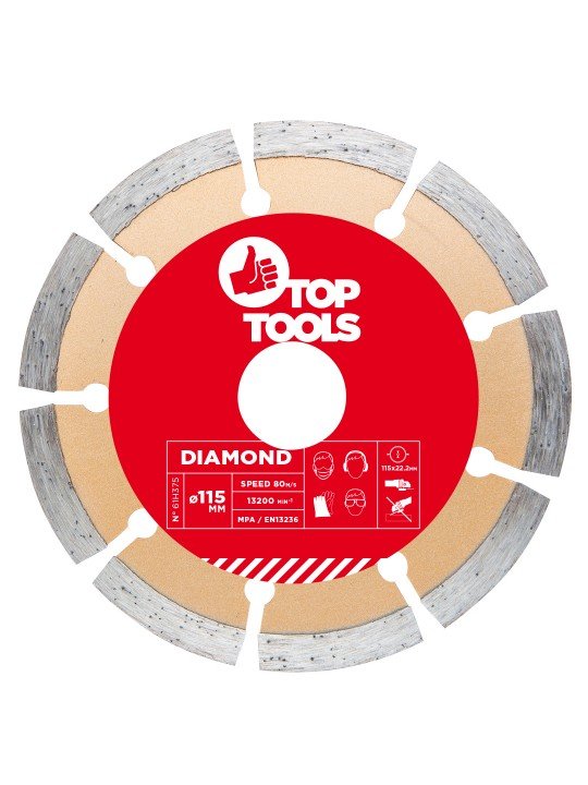 Diskas deimantinis segmentinis 115 mm. Top Tools
