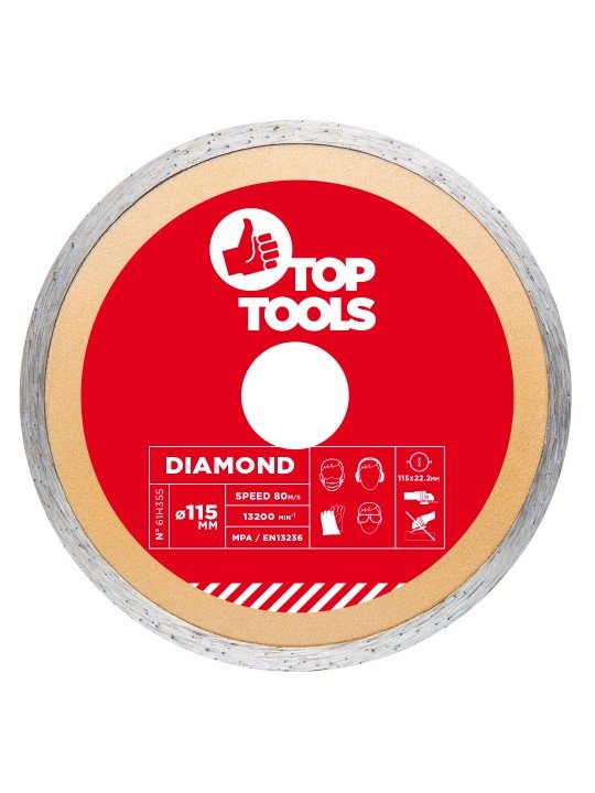 Diskas deimantinis ištisas 115 mm. Top Tools