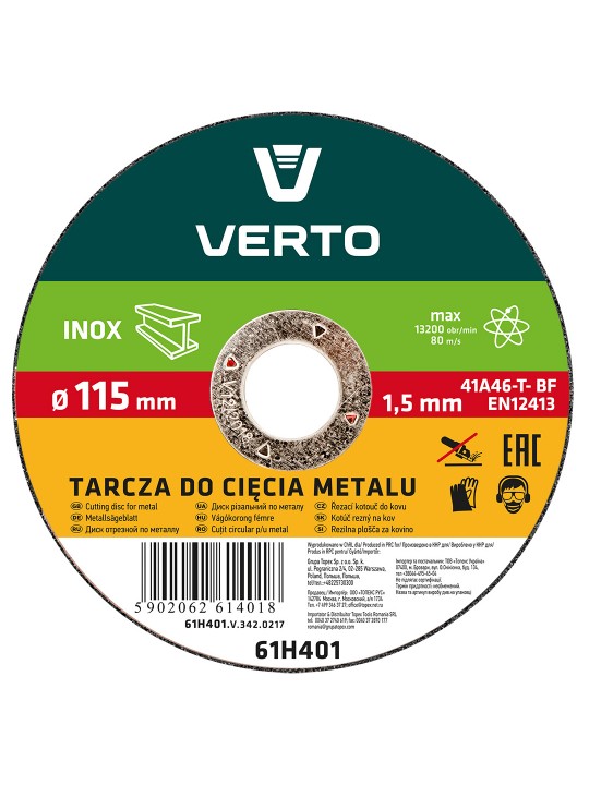 Pjovimo diskas metalui 115x22x1,5mm.