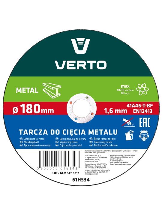 Pjovimo diskas metalui T41, 180 x 1.6 x 22 mm
