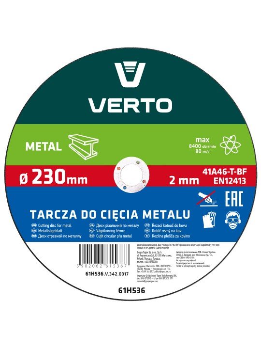 Pjovimo diskas metalui T41, 230 x 2.0 x 22 mm