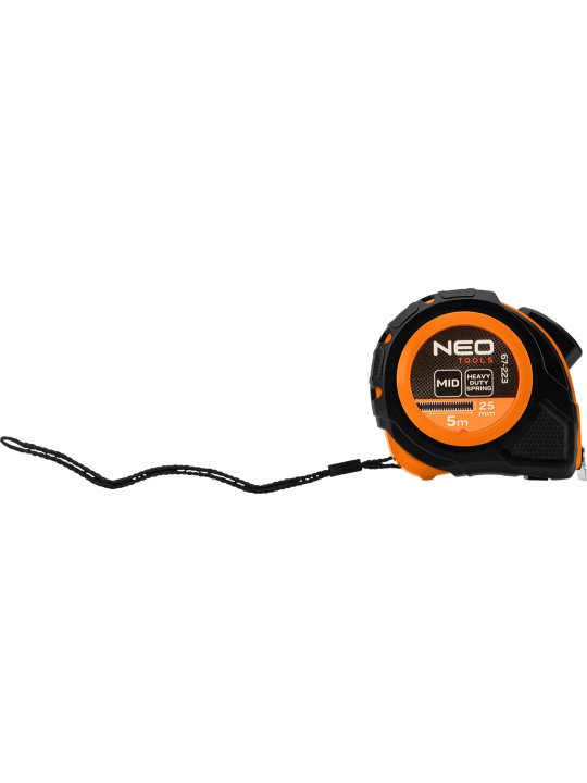 Plieninė ruletė 5 m x 25 mm, automatinis užraktas, du stabdymo mygtukai
