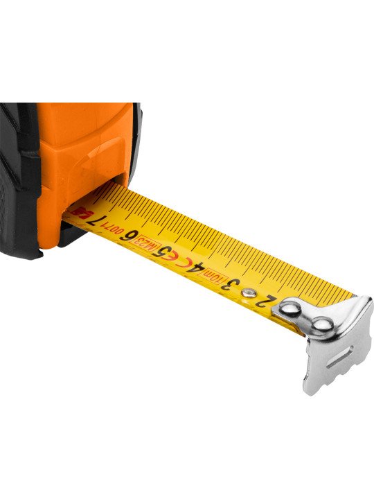 Plieninė ruletė 5 m x 25 mm, automatinis užraktas, du stabdymo mygtukai