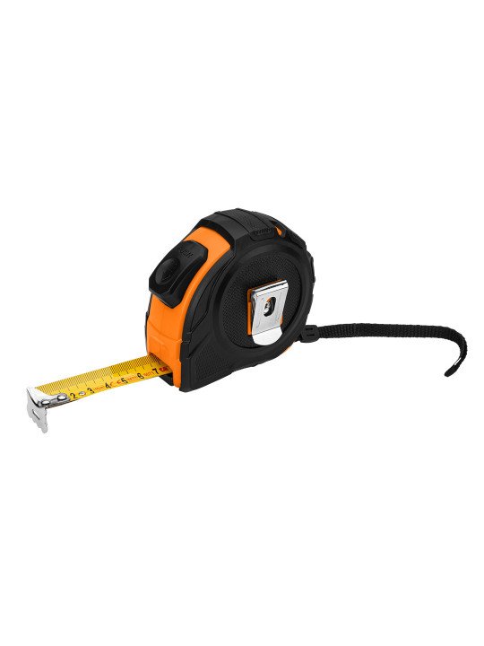 Plieninė ruletė 10 m x 25 mm, automatinis užraktas, du stabdymo mygtukai