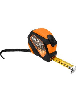 Plieninė ruletė 10 m x 25 mm, automatinis užraktas, stabdymo mygtukas, magnetas (67-235) - NEO TOOLS 10 m x 25 mm plieninis valcavimo matas, automatinis užraktas, stabdymo mygtukas, magnetas 67-235 yra įrankis su 10 m ilgio ir 25 mm pločio matavimo juosta