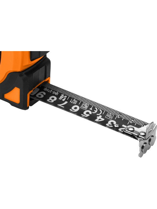 Super Black plieninė ruletė  3 m x 16 mm, automatinis užraktas, du stabdymo mygtukai, magnetas