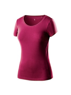 Moteriški marškinėliai bordo spalvos, dydis XL - Woman Line  serijos NEO moteriški marškinėliai yra madingų spalvų ir pasiūti iš aukštos kokybės trikotažinio medvilninio audinio su elastano priedu.Moteriški marškinėliai bordo spalvos, dydis XL (80-611-XL)