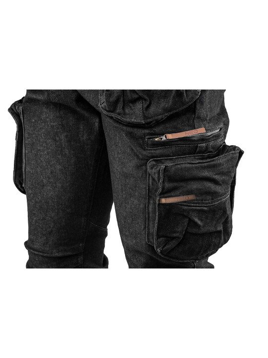 5 kišenės darbinės kelnės DENIM, juodos, M dydis