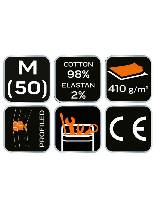 5 kišenės darbinės kelnės DENIM, juodos, M dydis