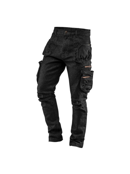 5 kišenės darbinės kelnės DENIM, juodos, XXL dydis