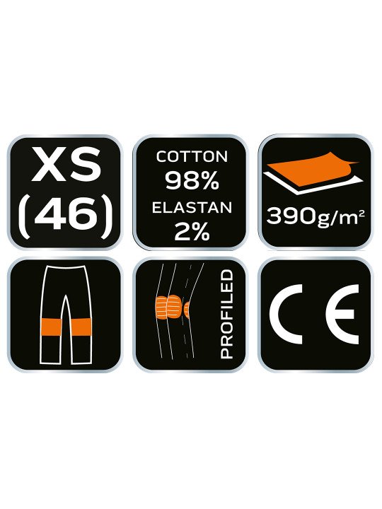 Darbinės kelnės DENIM, juodos, XS dydis