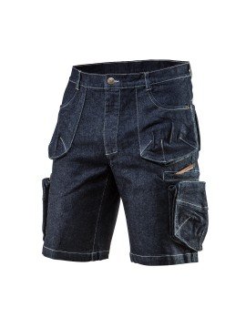 Šortai DENIM, dydis L - Šortai DENIM, elastano pridėjimas užtikrina geresnį prigludimą ir didesnį dėvėjimo komfortą, daugiafunkcinės ir talpios kišenės, tarpkojo ir kelių skydelis patogiam naudojimui, odinė logotipo etiketė, vidinė vardo etiketė, unikalus